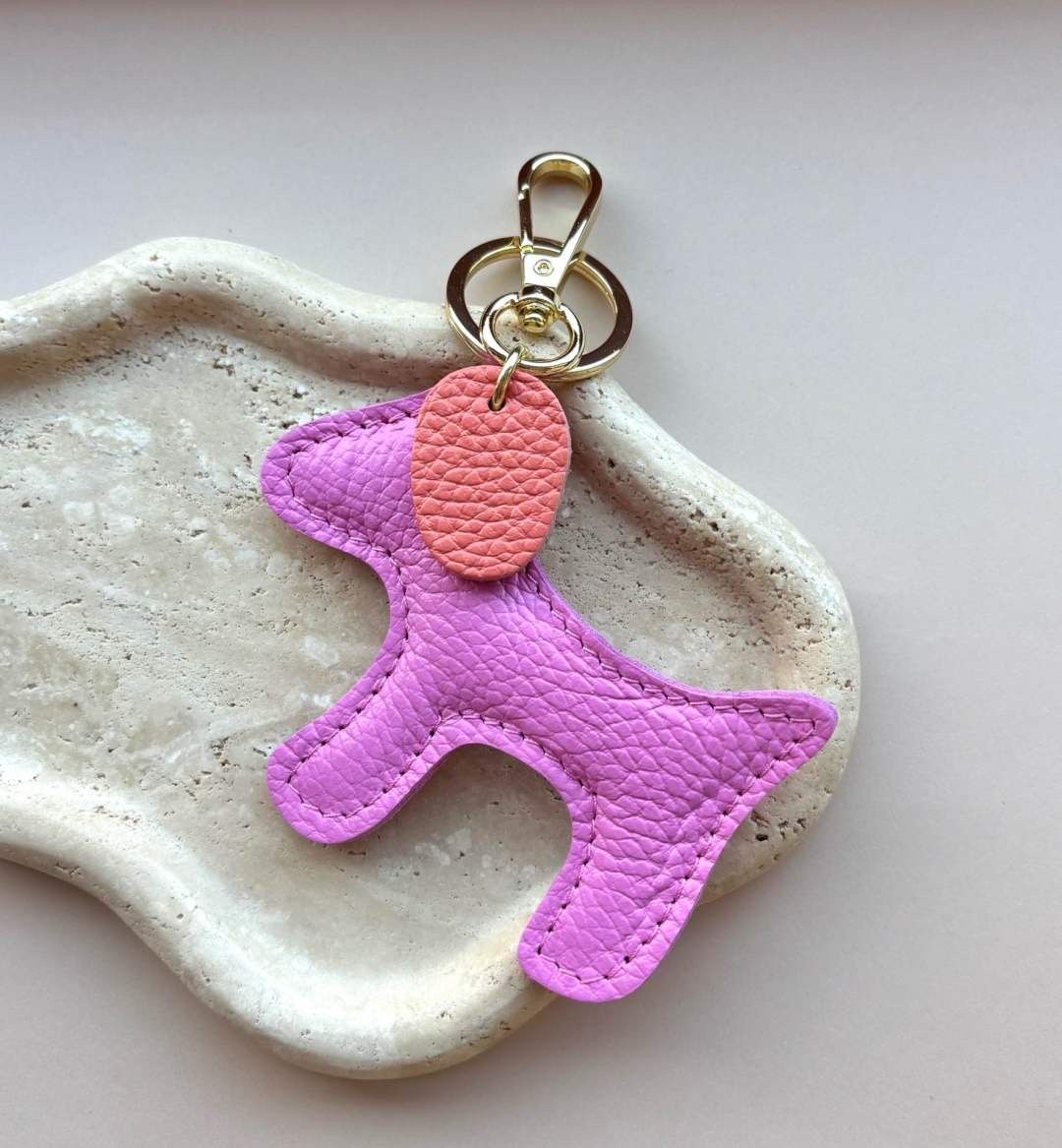 Hondje bag charm - roze