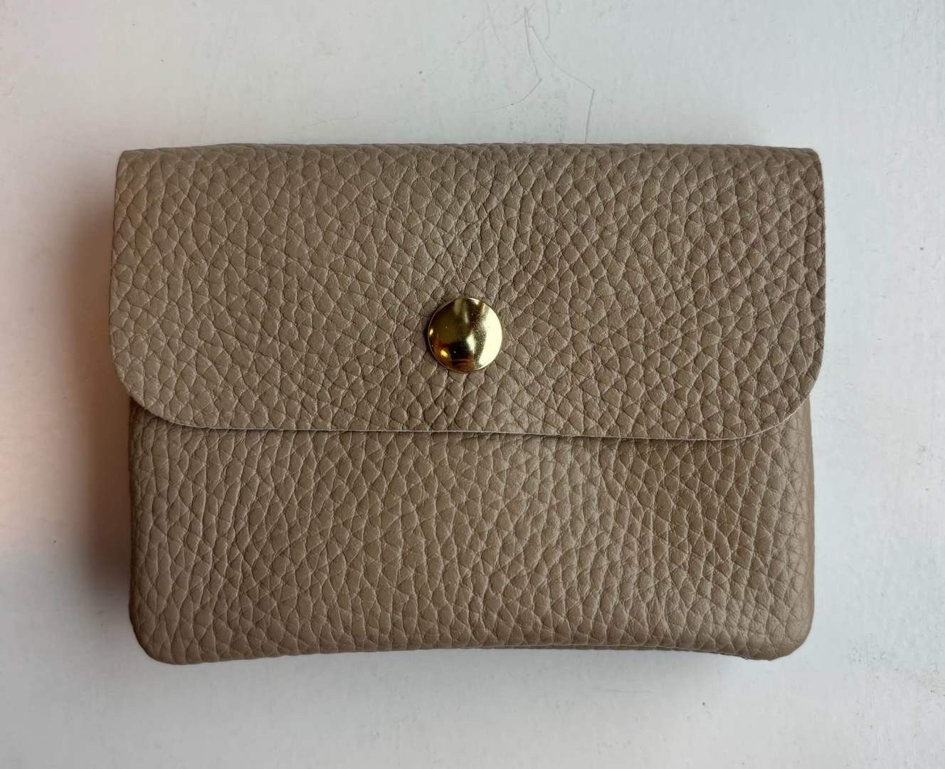 Lederen portefeuille - taupe