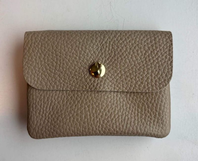 Lederen portefeuille - taupe