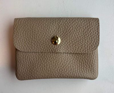 Lederen portefeuille - taupe