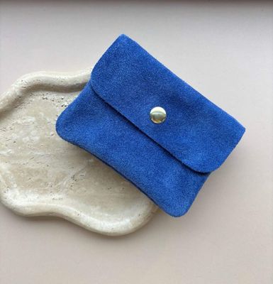 Suède portefeuille - blauw