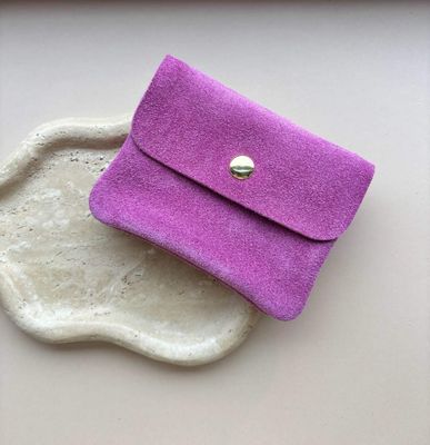 Suède portefeuille - fuchsia