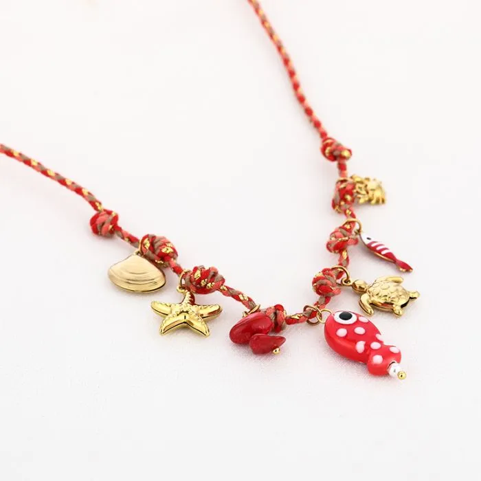 Bedelketting - rood