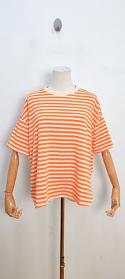 Frankie striped t-shirt - korte mouwen - oranje &amp; wit