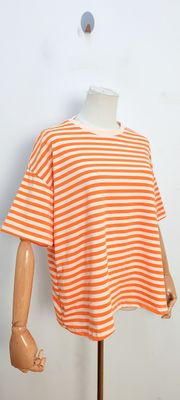 Frankie striped t-shirt - korte mouwen - oranje &amp; wit