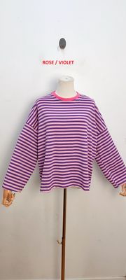 Frankie striped t-shirt - lange mouwen - roze &amp; paars