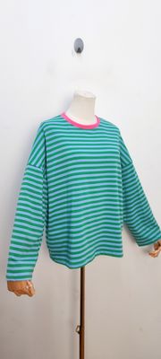 Frankie striped t-shirt - lange mouwen - groen &amp; blauw