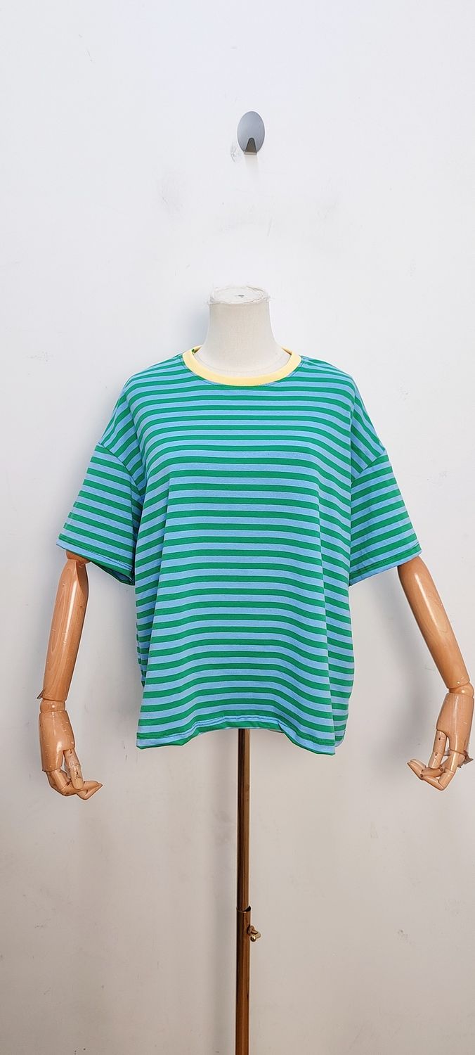 Frankie striped t-shirt - korte mouwen - blauw &amp; groen