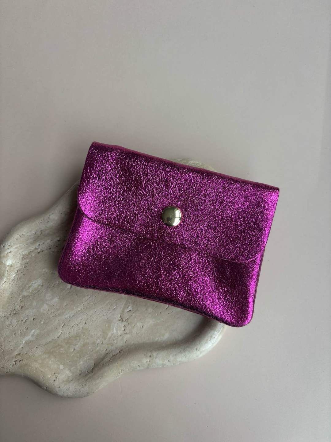 Metallic portefeuille - fuchsia
