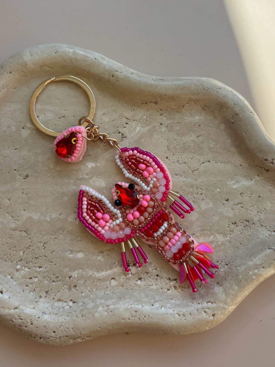 Kreeft bag charm - roze