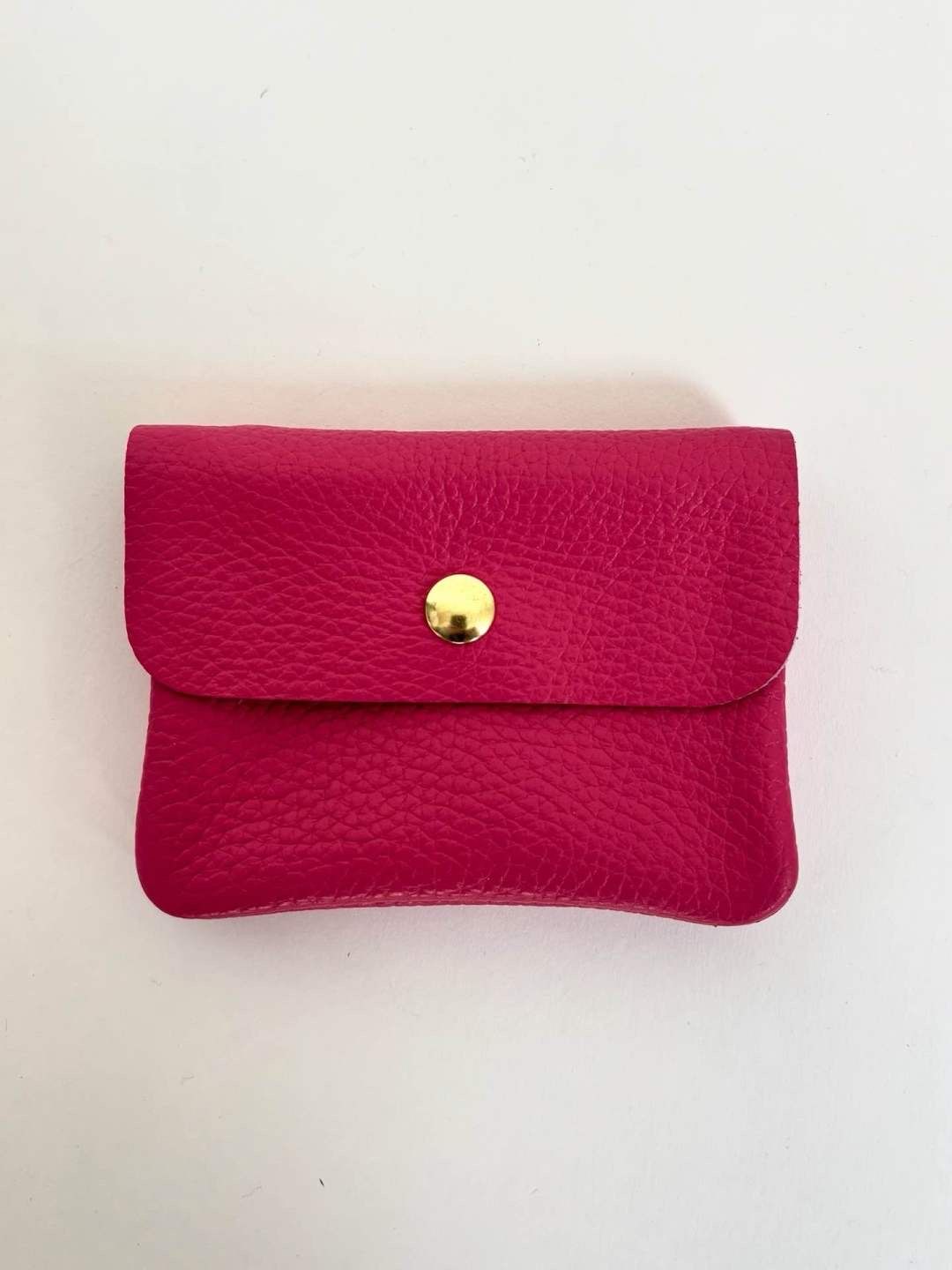 Lederen portefeuille - fuchsia