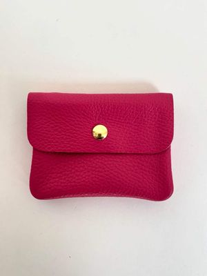 Lederen portefeuille - fuchsia
