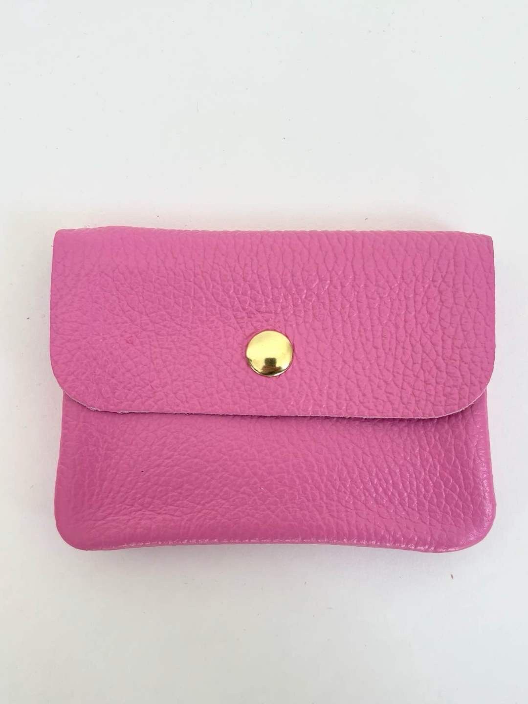 Lederen portefeuille - bubble gum