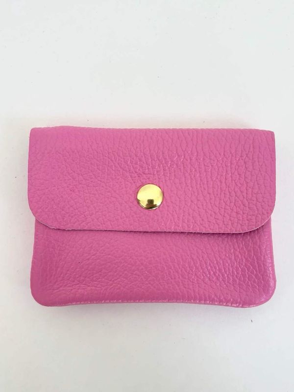 Lederen portefeuille - bubble gum