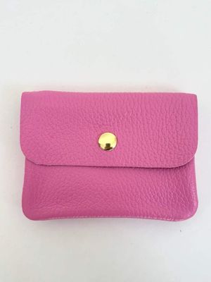Lederen portefeuille - bubble gum