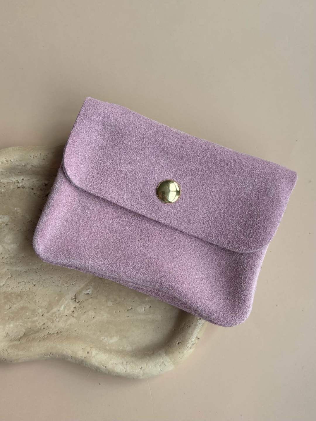 Suède portefeuille - lichtroze/ lila