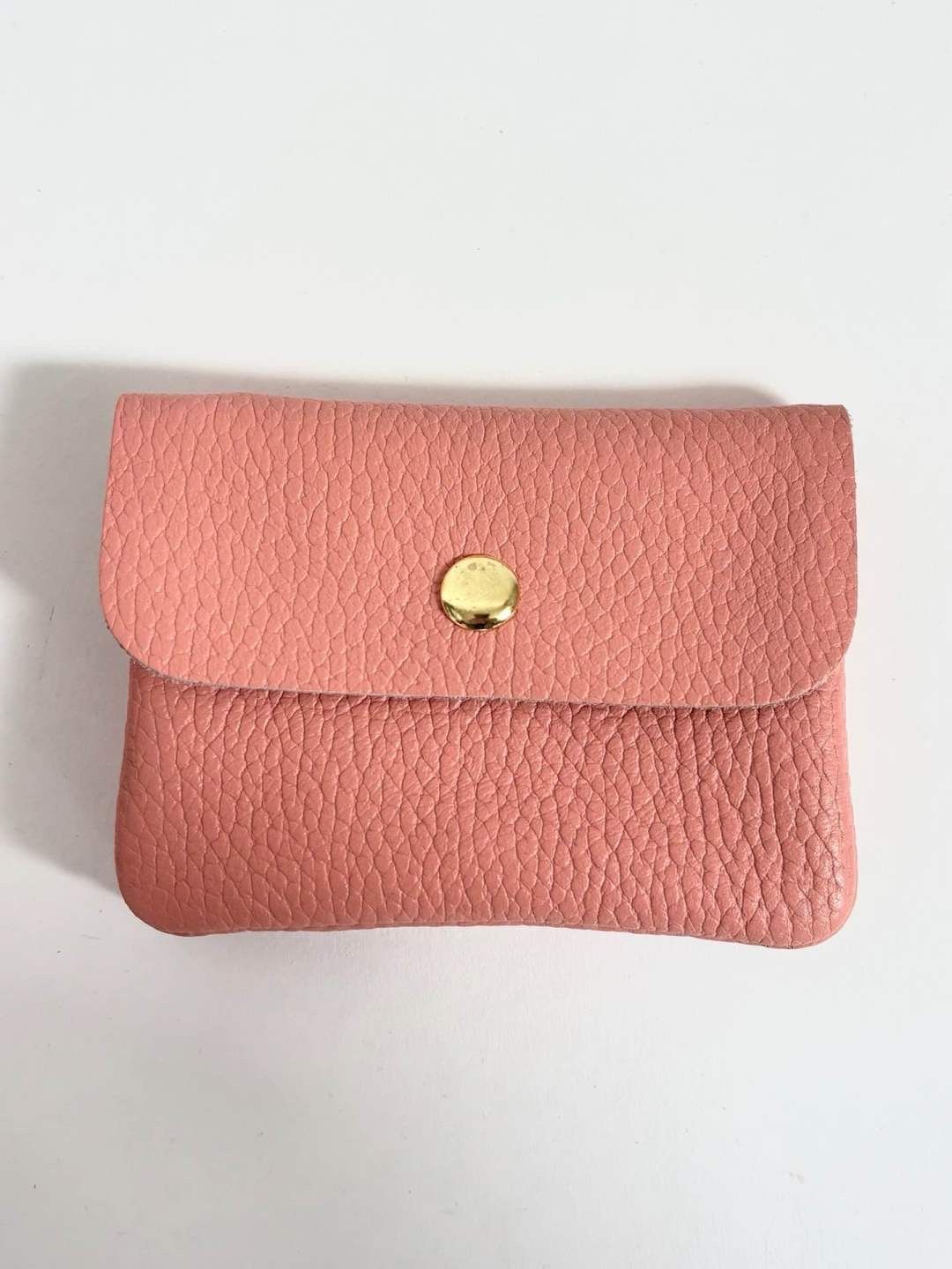 Lederen portefeuille - zalm