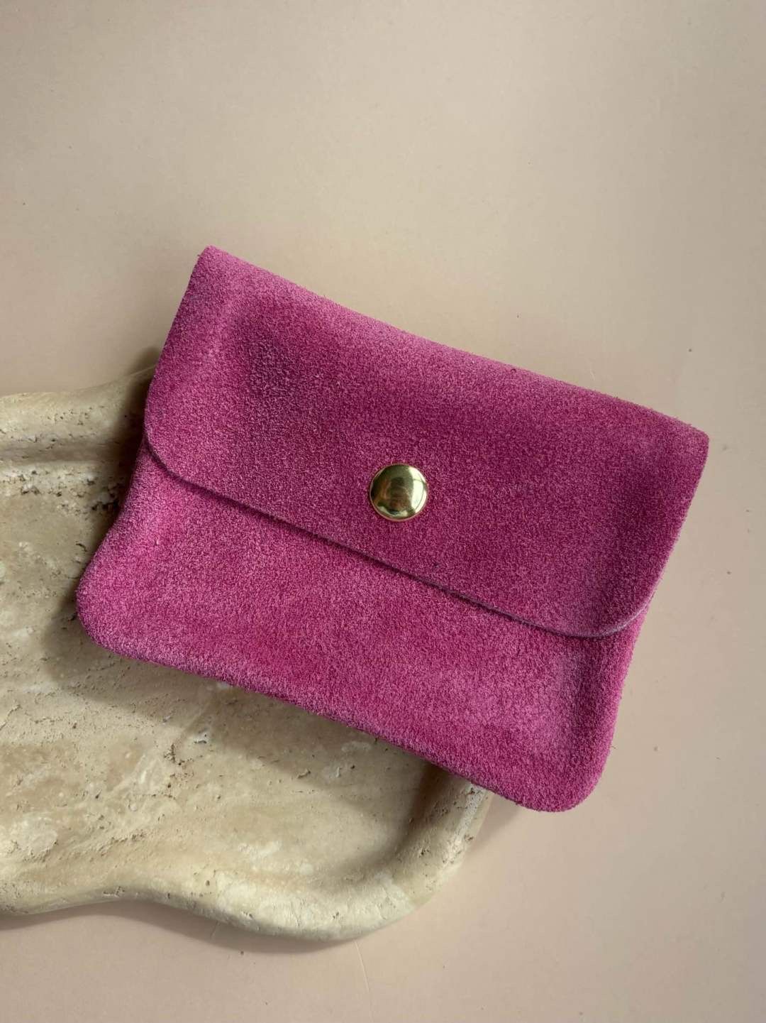 Suède portefeuille - fuchsia