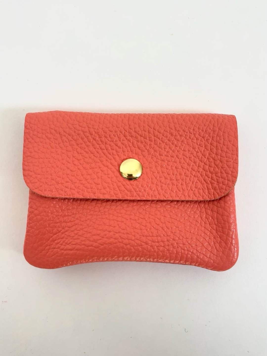 Lederen portefeuille - koraal