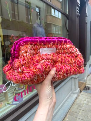 Bubbly Beau Metallic tas - fuchsia &amp; roest - small