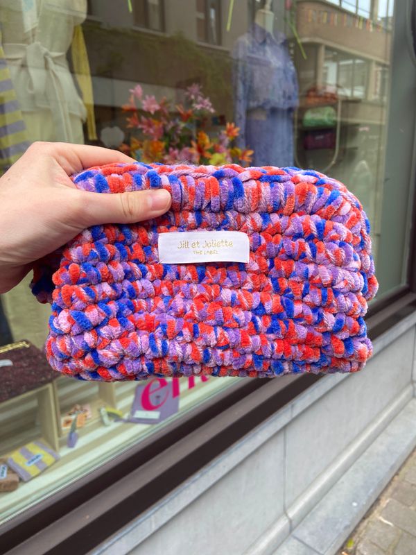 Fluffy Féline tas - paars &amp; blauw multi - small