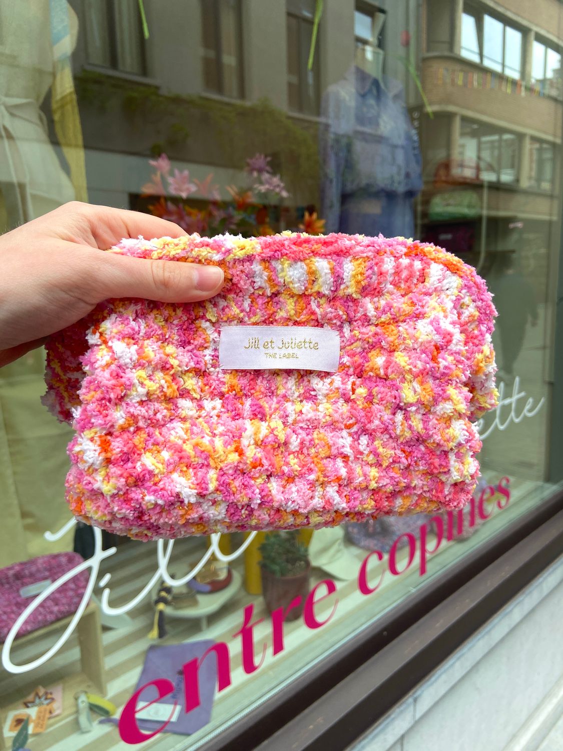 Fluffy Féline tas - roze &amp; oranje - small
