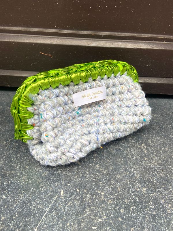 Recycled Ruby Metallic tas - grijs &amp; groen - small