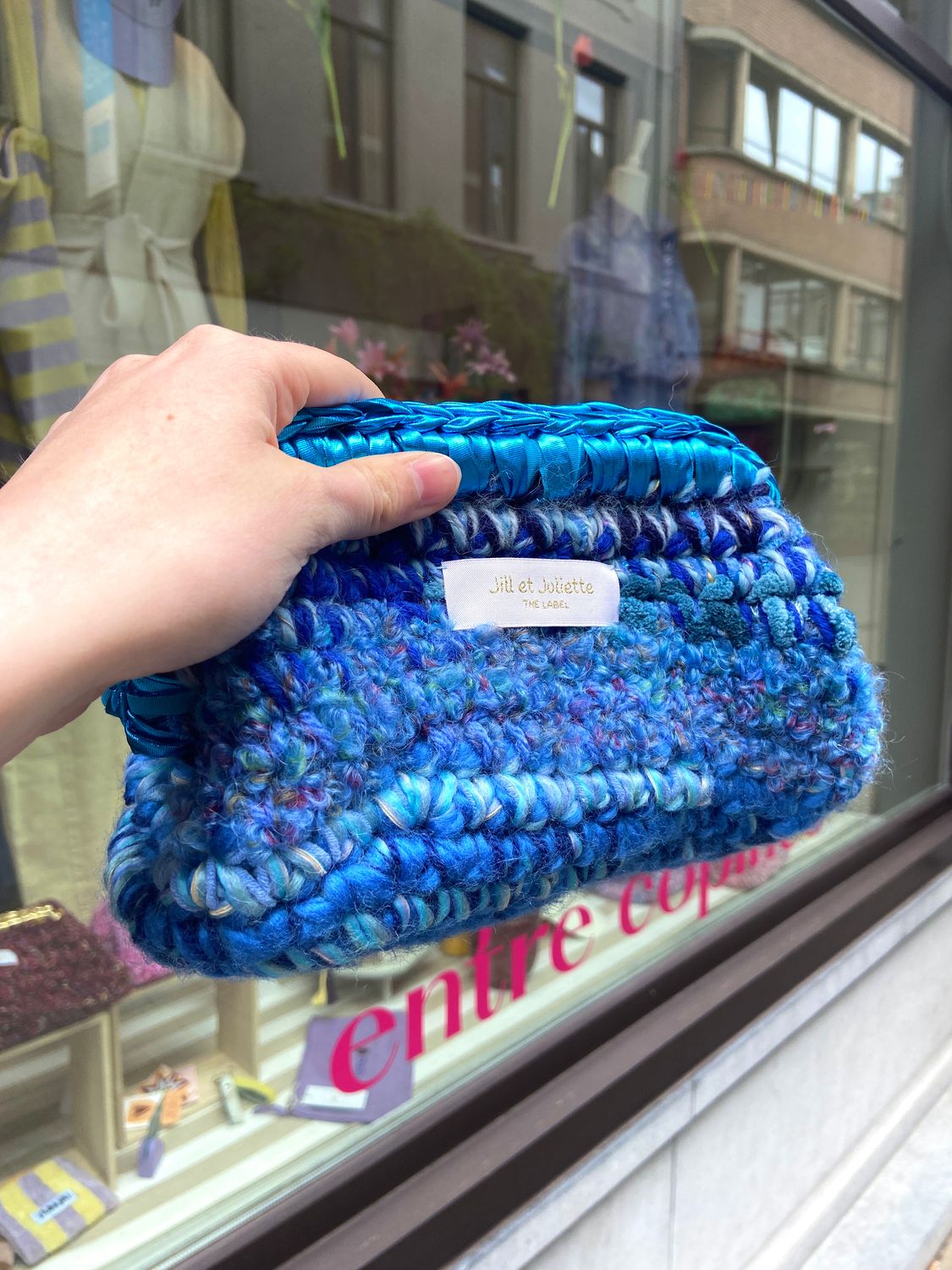 Recycled Ruby Metallic tas - blauw - small