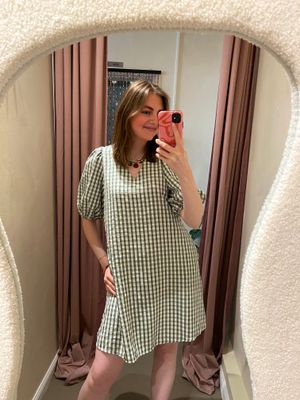 Checkered jurk - donkergroen