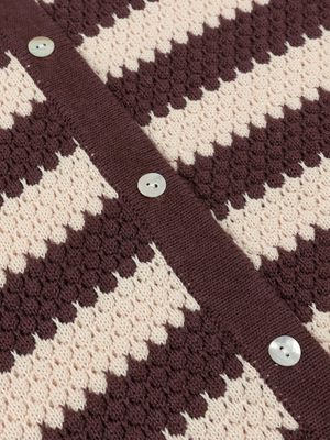Knitted spencer - ecru met bruin gestreept
