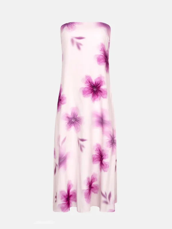 Emmelina jurk - magenta bloem