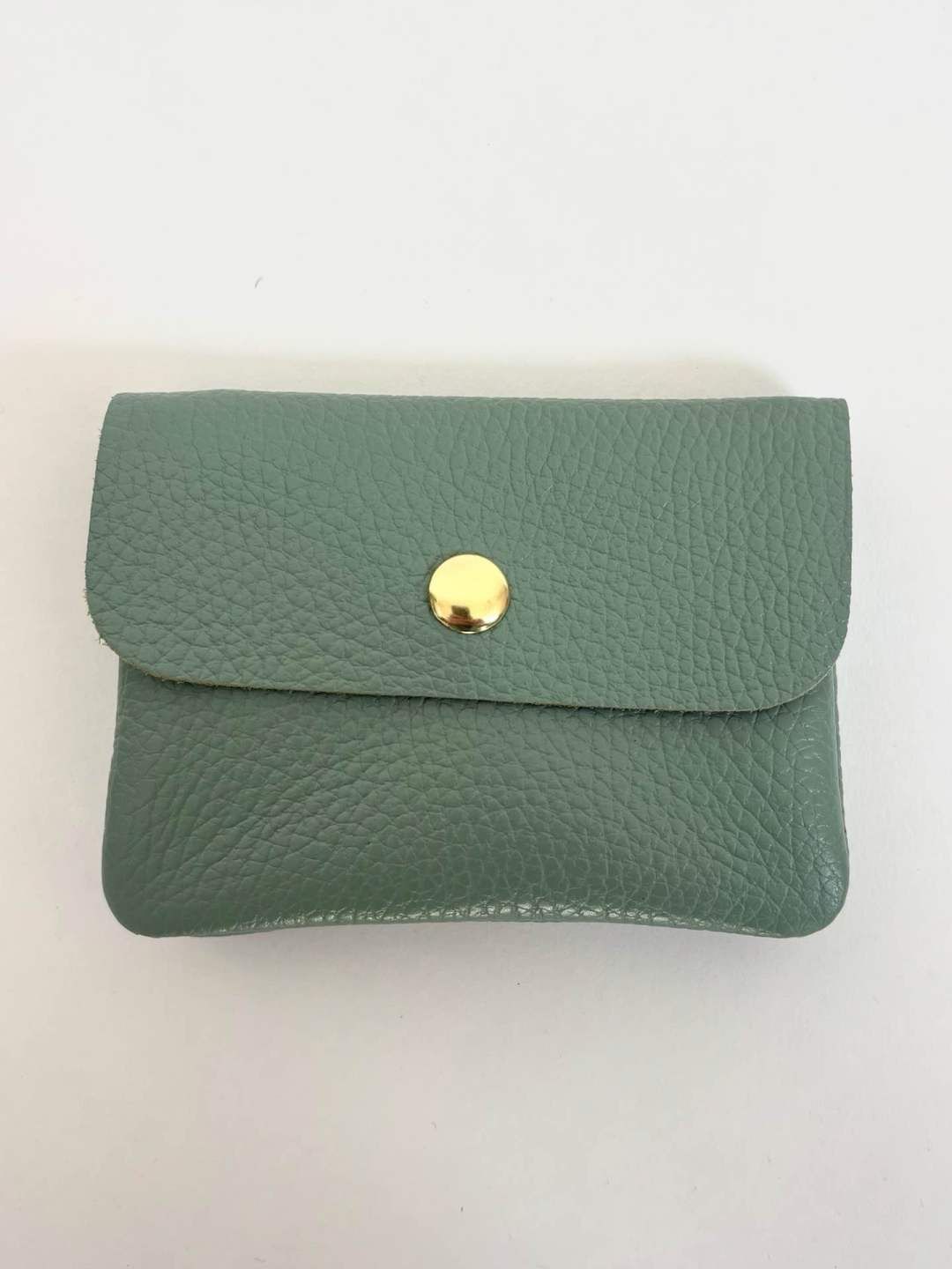 Lederen portefeuille - zeegroen
