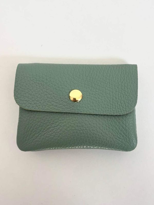 Lederen portefeuille - zeegroen