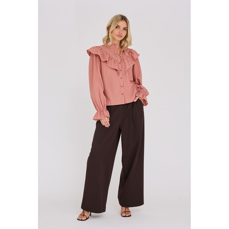 Darcie blouse - oranje geruit
