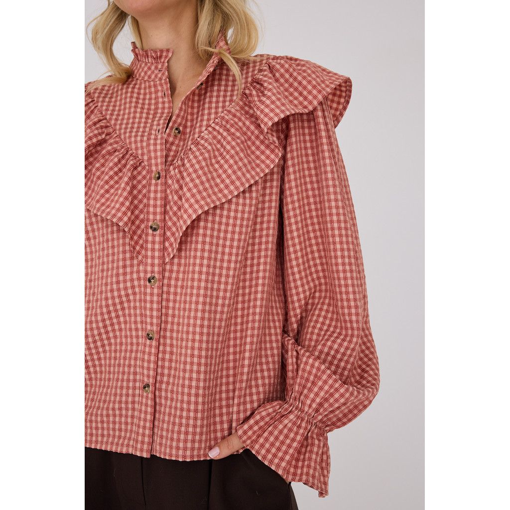 Darcie blouse - oranje geruit