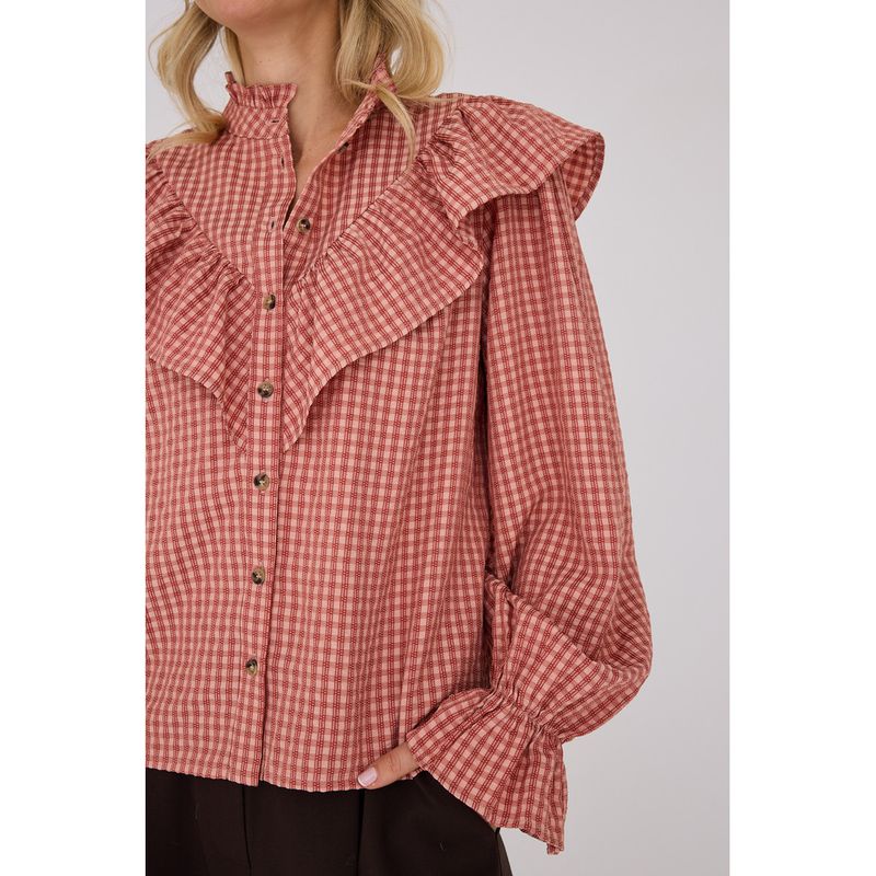 Darcie blouse - oranje geruit