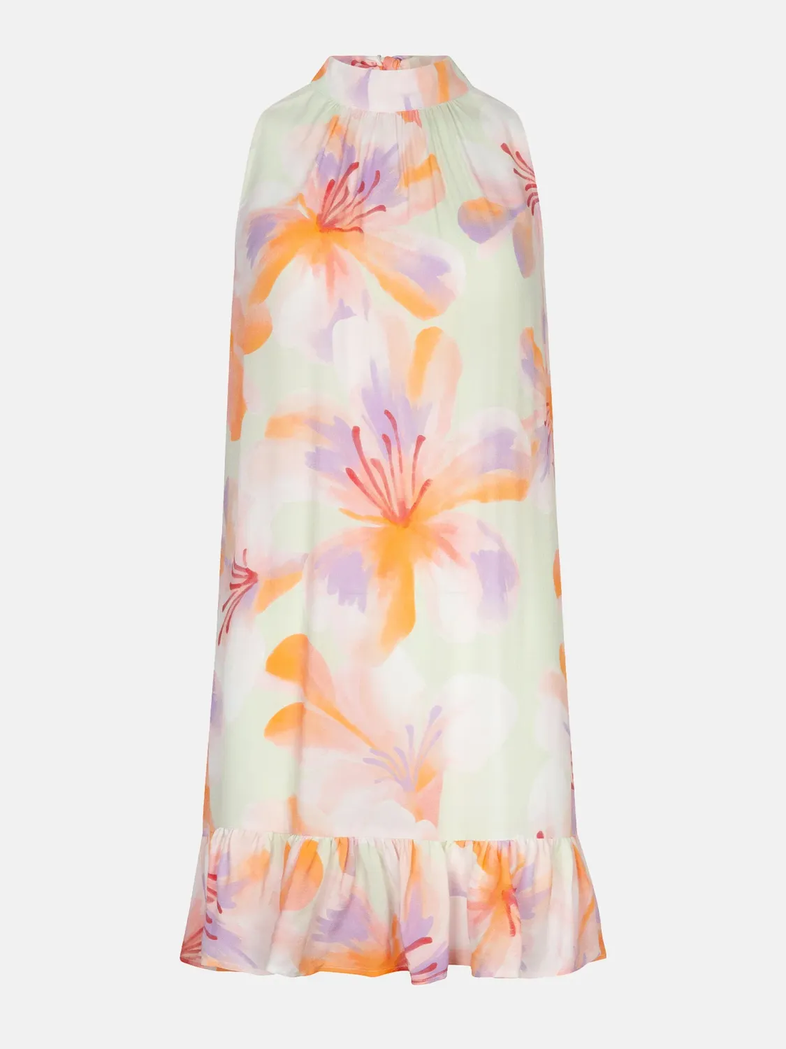 Leanne jurk - lichtgroen multi bloem