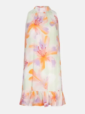 Leanne jurk - lichtgroen multi bloem