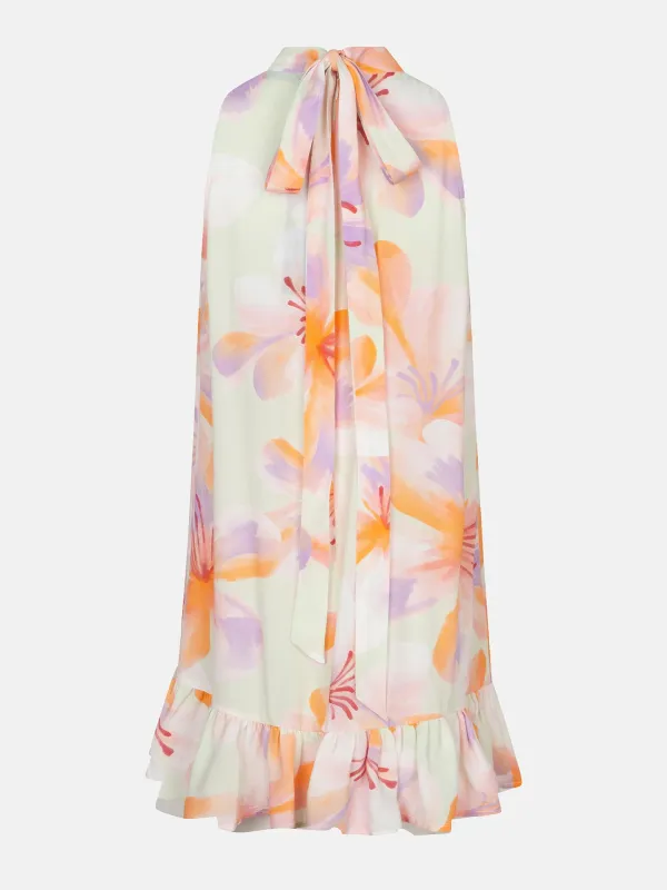 Leanne jurk - lichtgroen multi bloem