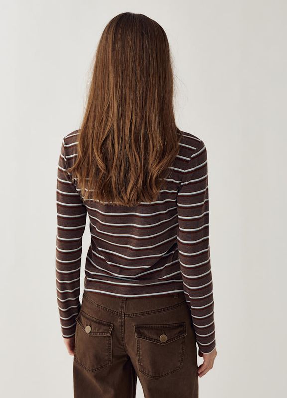 Linsie t-shirt - bruin gestreept