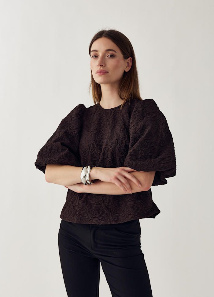 Pastice blouse - chocoladebruin
