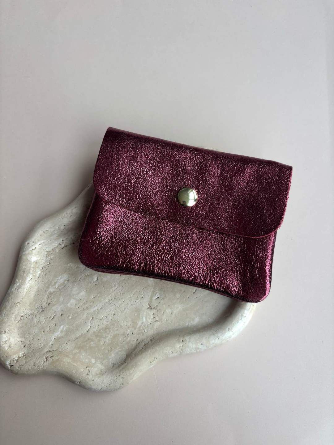 Metallic portefeuille - bordeaux