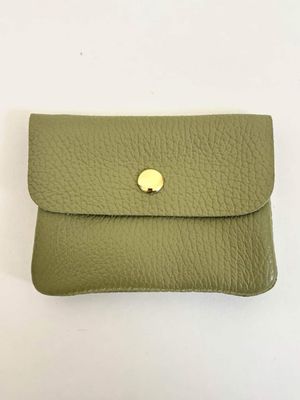 Lederen portefeuille - mosgroen
