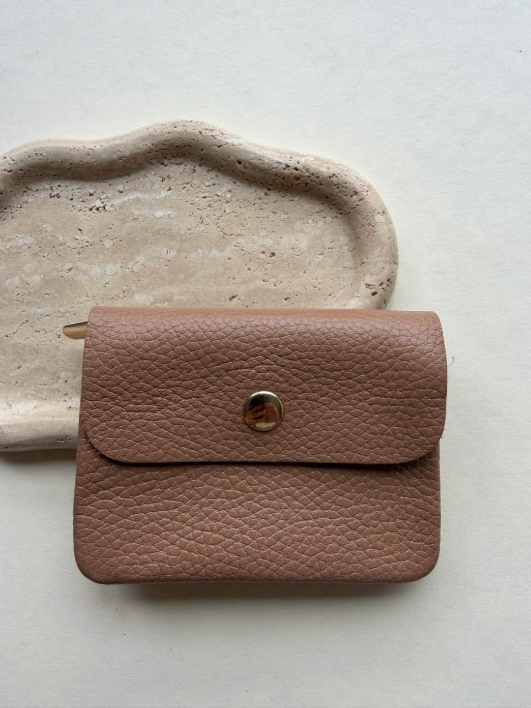 Lederen portefeuille - camel