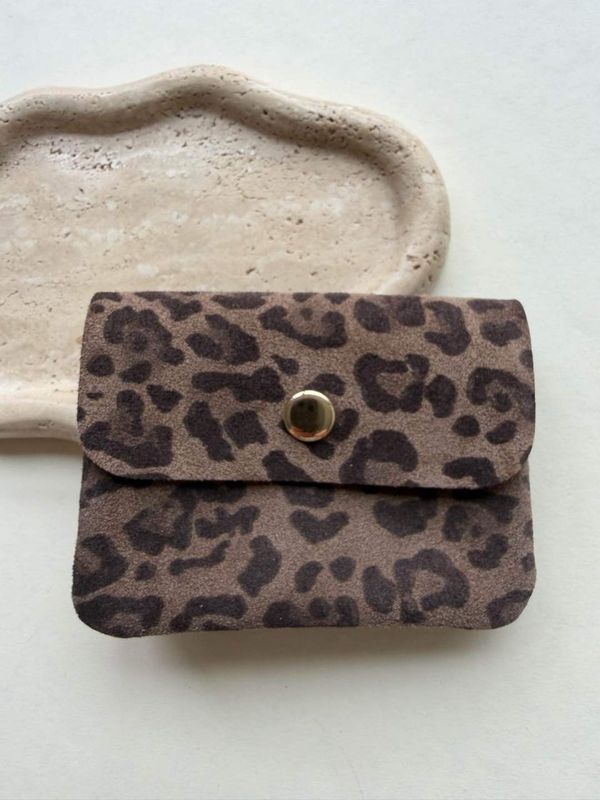 Suède portefeuille - leopard camel
