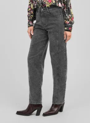 Barrel jeans - donkergrijs