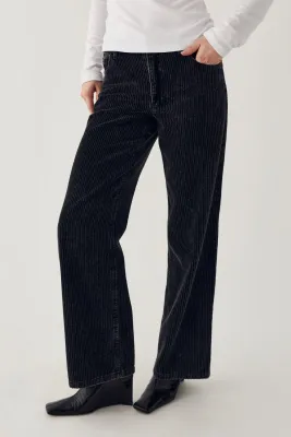 Melow broek - zwart velours
