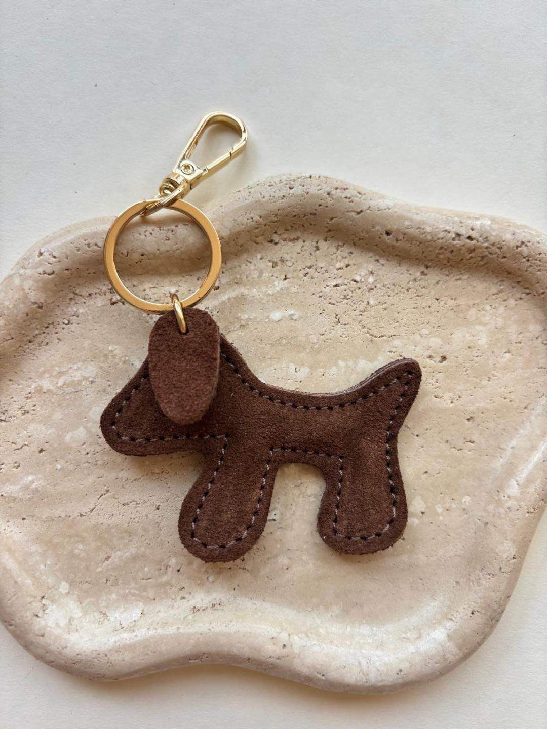 MINI hondje bag charm - bruin
