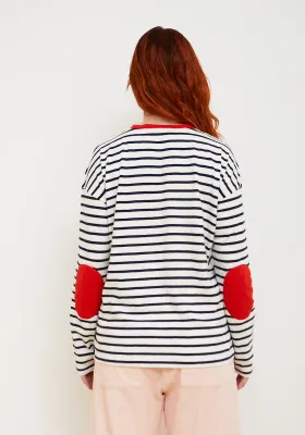 Duck striped t-shirt - navy &amp; rood
