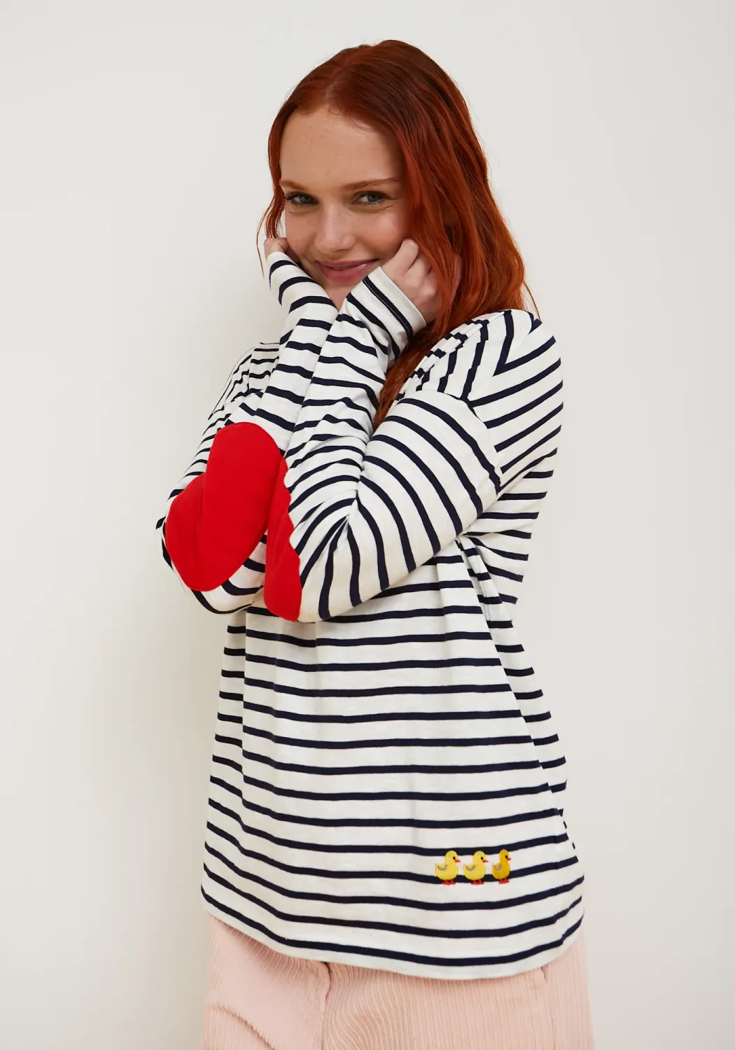 Duck striped t-shirt - navy &amp; rood
